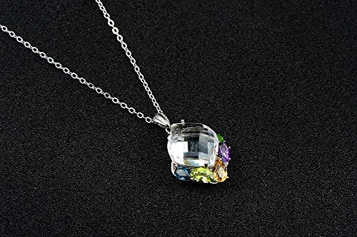 Collier en argent 925 d'exception et améthyste naturelle de style goutte d'eau - 4