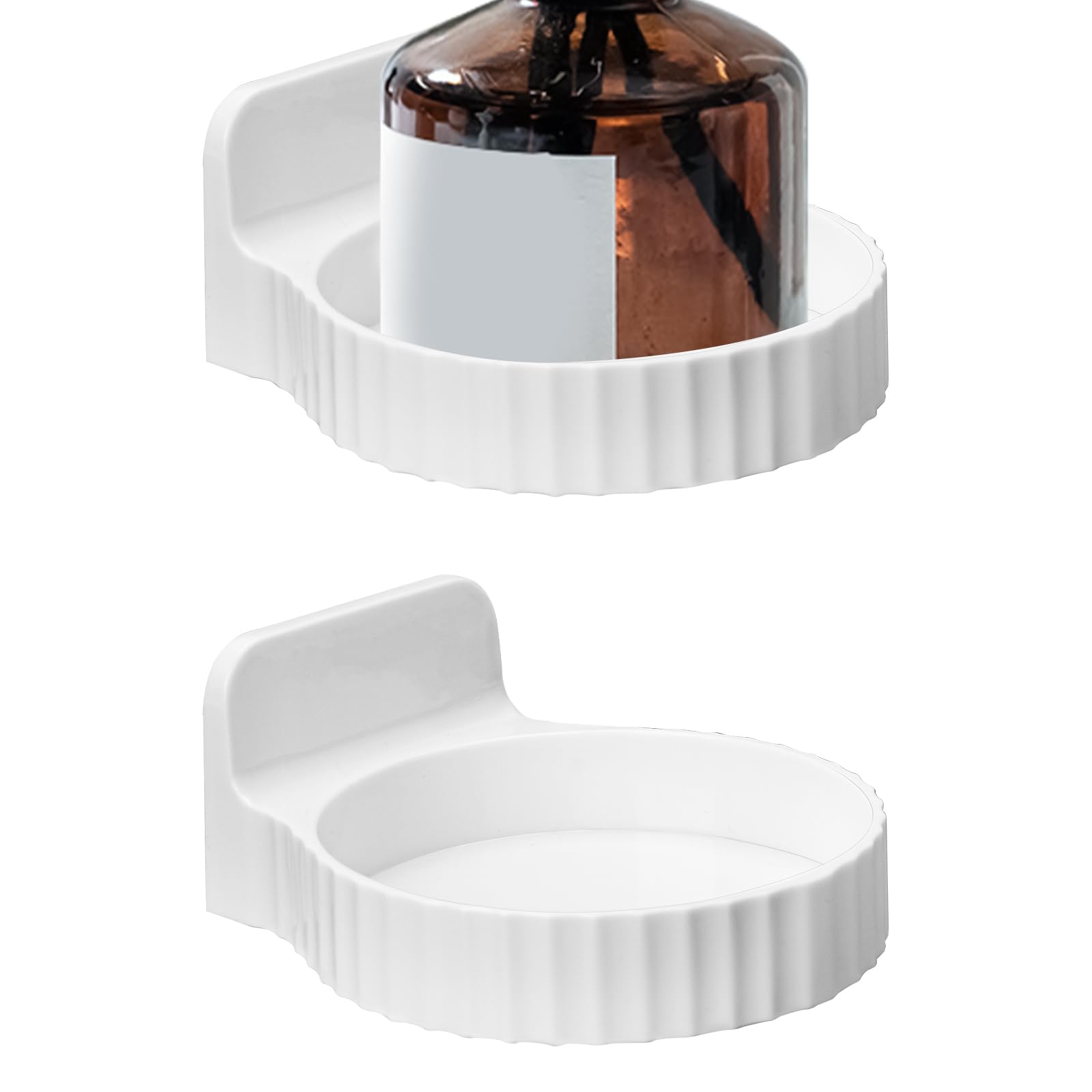 Linkidea 2 Pack Reed Diffuser Holder, Wall Mounted No Drill Aromatherapy Diffuser Standing Shelf Storage Holder for Household, Home Fragrance Reed Diffuser Rack for Bathroom/Bedroom/Study (White)