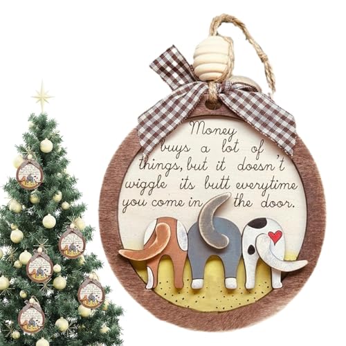Ornements de Noël en bois YRYRYW décorations à suspendre pour fesses de chien