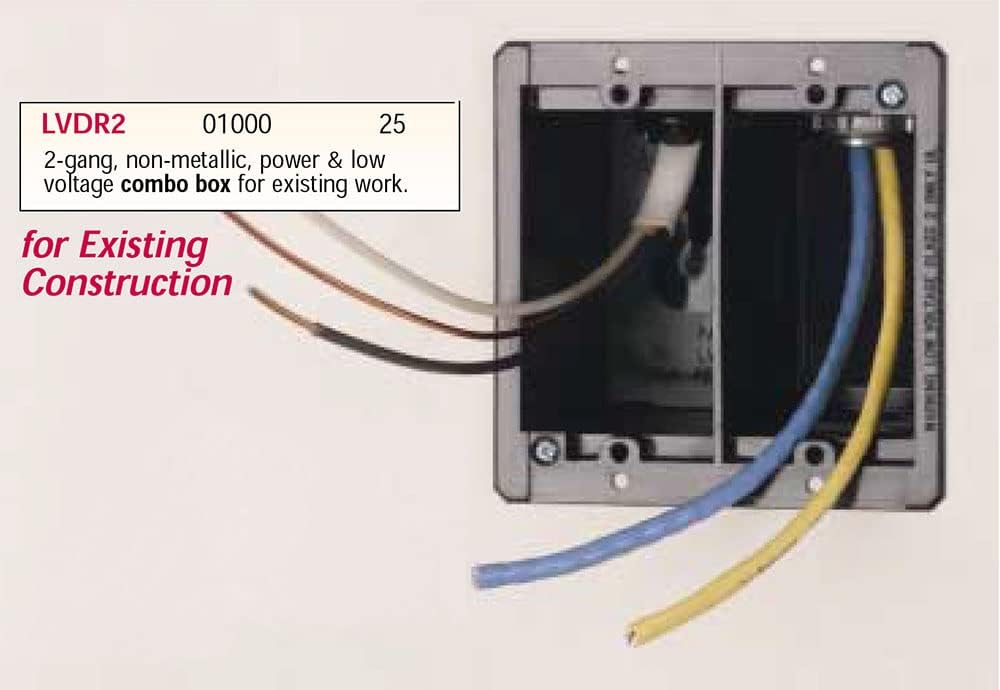 iMBAPrice IMBA-LVDR2-1 2-Gang Cut-in Combo Electrical Power and Low-Voltage/Old Work Box for Existing Construction, 1-Pack