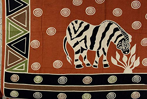 India Arts African Animal Print Tablecloth Rectangle 70X106 Tapestry Wall Hanging Cotton Animal Print Bed Sheets Full Lightweight Bedspread Rust Gold #TOP3