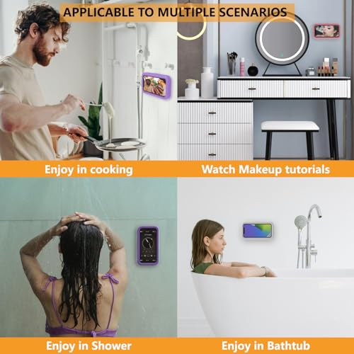 Soporte impermeable para teléfono de ducha con rotación de 360 grados y ángulo ajustable 5