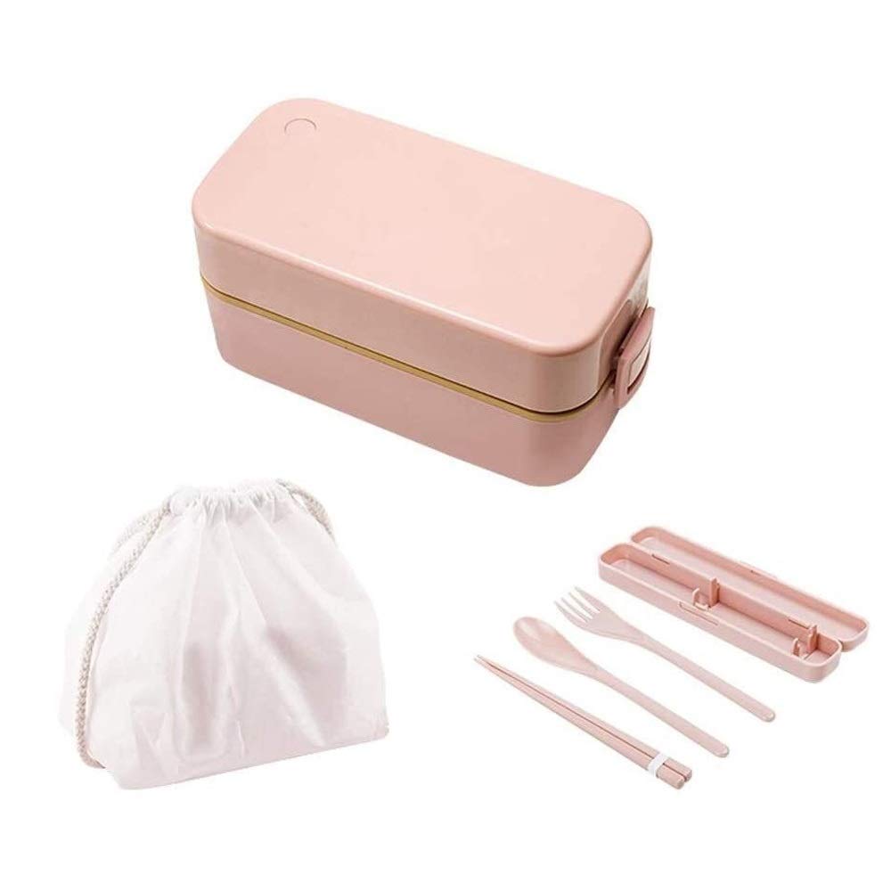 es Lunch Box Set da 4 Pezzi, 3 Scomparti ermetici, Include Posate, Barattolo per zuppa e Borsa per Il Pranzo
