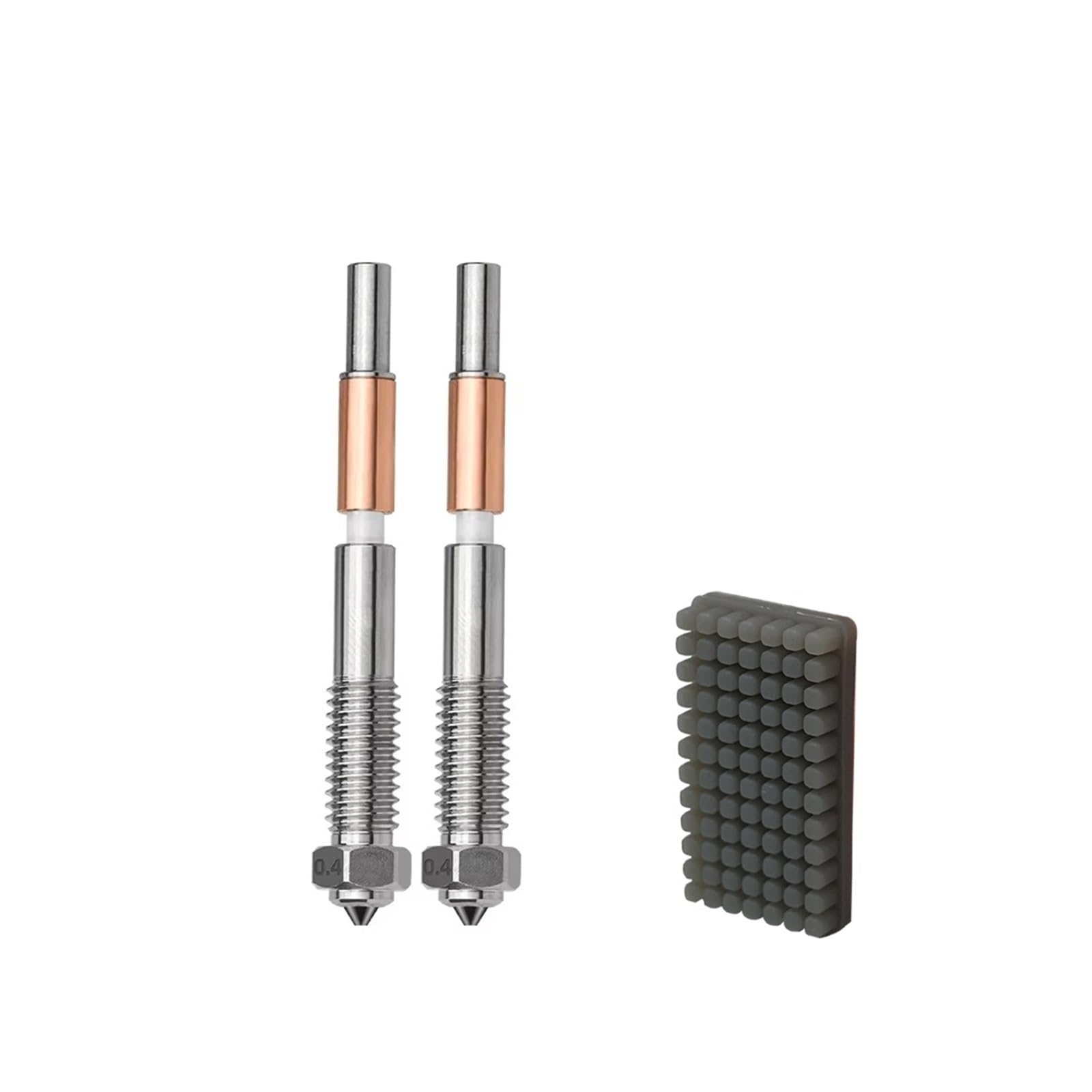 Ugelli per stampante 3D in acciaio temprato, rimozione rapida, compatibili con stampanti 3D, confezione da 5 con tergicristallo, dimensioni: 0,2 mm, 0,4 mm, 0,6 mm, 0,8 mm