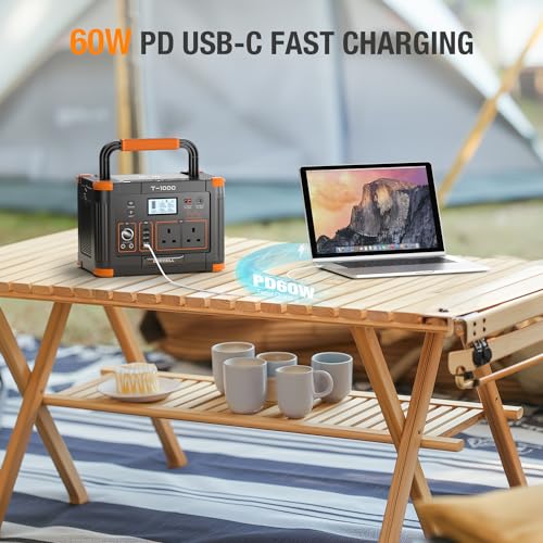 Portable Power Station 1000W(Peak 2000W), GRECELL 999Wh Outdoor Solar Generator Backup Battery Pack with 2 230V AC Outlets, 1000W 10-Port Powerhouse for RV/Van Camping Road Trip Home Emergency - Image 3