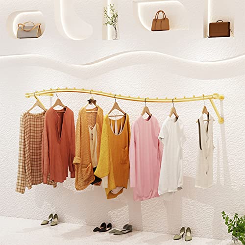 ManiCrown Industrielles Retro-Wand-kleiderständer-rohrregal, Moderne Wanddekoration,Gebogene Aufbewahrungsstange Boutique Kleiderständer Einzelhandelsgeschäft Kleiderständer,kleiderständer Aus Metall Cover