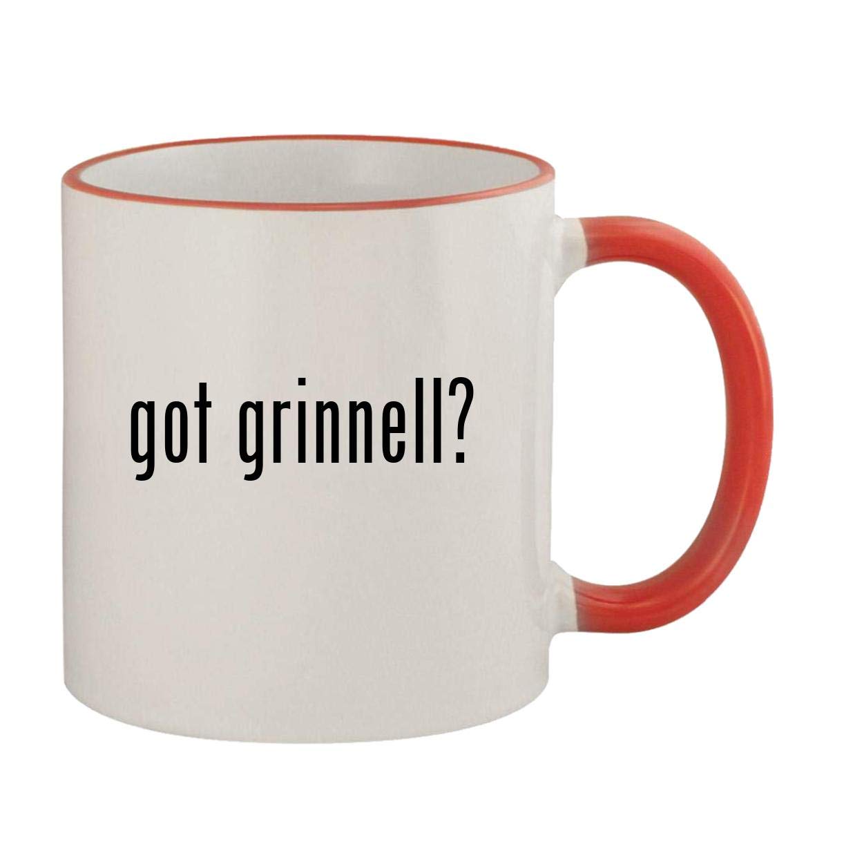 got grinnell? - 11oz Ceramic Colored Rim & Handle Coffee Mug, Red
