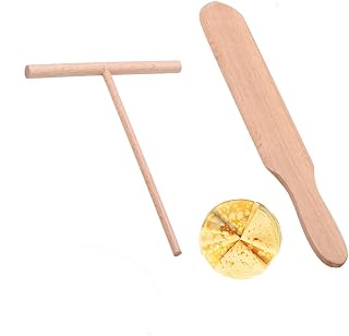 手作りクレープ用パンケーキ クレープ用トンボ クレープスプレッダー メーカー DIY キッチン ツール 木製クレープ用ホットプレート (M)