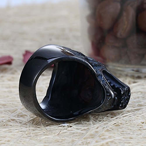 Stainless Steel Roaring Wolf Werewolf Head Mens Ring Black Vintage #TOP6