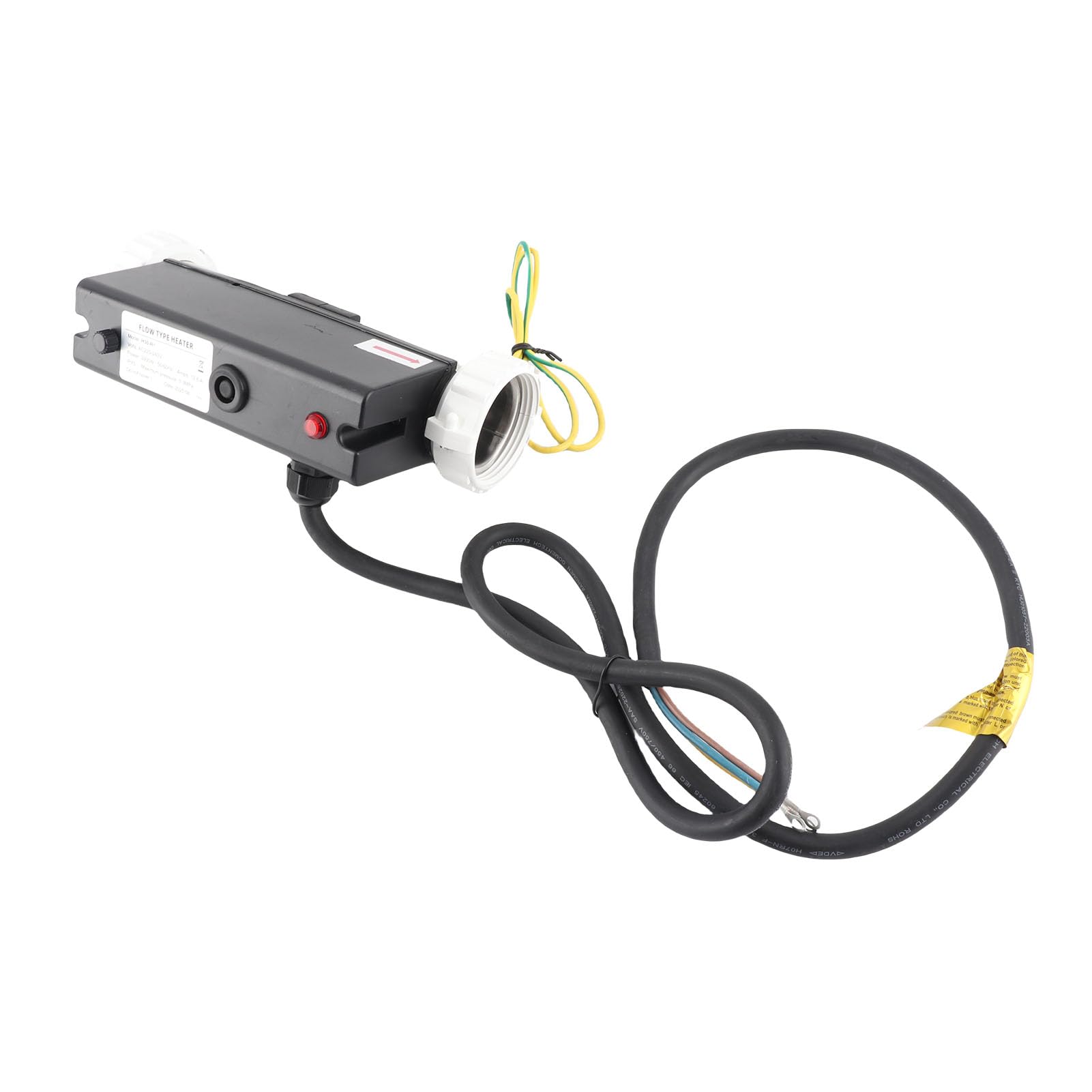lyrlody Réchauffeur de Piscine électrique, Thermoplongeur pour Spa, Chauffe-Eau avec Thermostat, Régulation Automatique de la Température avec Pressostat, Hardwired pour Spa, Baignoire, (3KW)