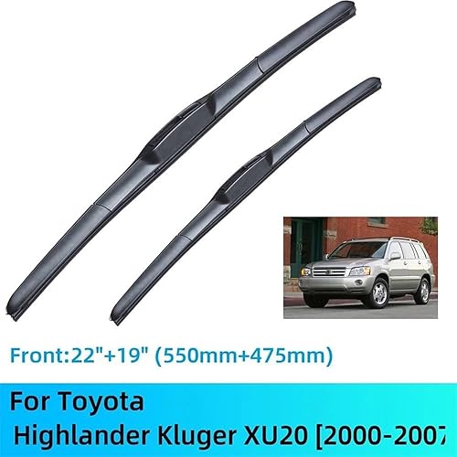 Miniatura 2 de Escobillas de limpiaparabrisas delantero compatibles con Toyota Highlander XU20 2000-2007, limpiaparabrisas para ventanas, cepillos de lluvia de