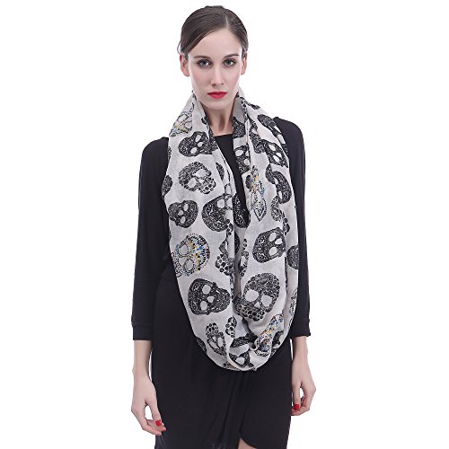 Lina & Lily Sugar Skulls Print Infinity Scarf3