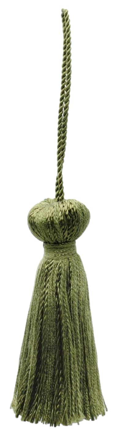 Borla con lazo verde oliva para personalizar cojines, invitaciones y detalles del hogar