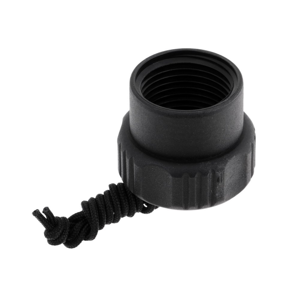 Povanjer Bouchon Anti-poussière DIN Pour Détendeur Plongée – Filetage 200/300 Bar, Avec Cordon Rotatif, Noir, PP Haute Résistance