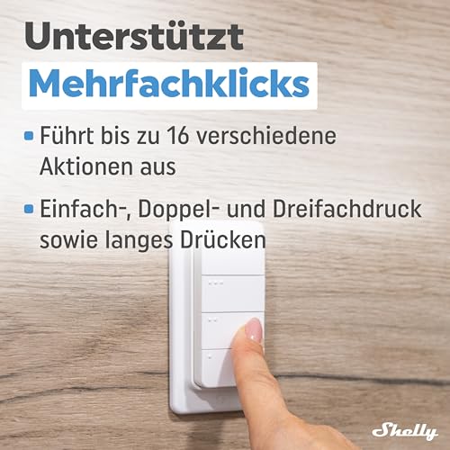 Shelly BLU RC Button 4, Bluetooth-Fernbedienung mit Magnethalterung, Szenenaktivierung, Einfache Steuerung, Multiklick-Aktionsauslöser… – Ansicht 5