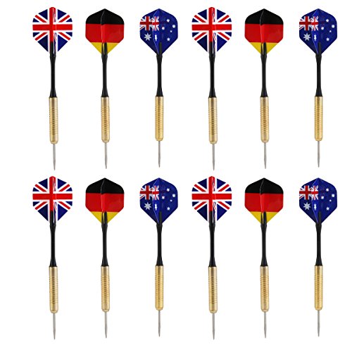 Leorx 12 verpakkingen stalen darts, nationale vlag, flights, stalen darts
