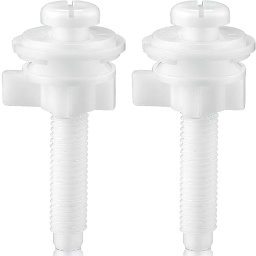 Jetec 2 Pack Toilet Seat Screws Kit, Plastic Bolts Nuts