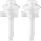 Jetec 2 Pieces Toilet Seat Screws Replacement Kit Plastic Bolts with Plastic Nuts and Washers Parts Kit for Fixing The Top Toilet Seat, White