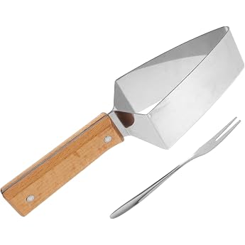 Melonenschneider Handheld Wassermelone Edelstahl K chenutensil Tragbarer Edelstahl-Obstschneider mit Holzgriff wiederverwendbar f r pr zises Melonen- und Gem seschneiden