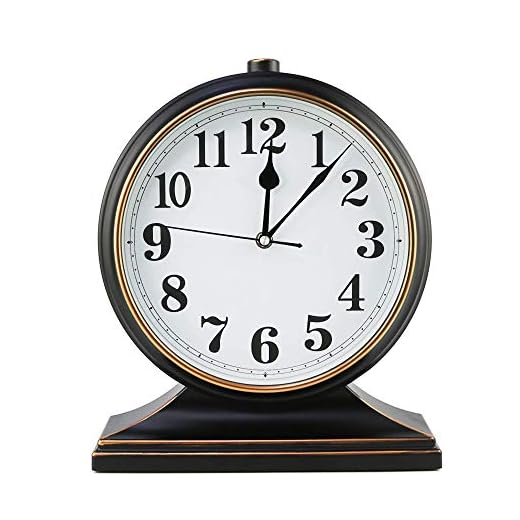 Desk Clock Silent Desk Clock European Style Retro Desk Clock 10 Inch Dial Easy to Read for Living