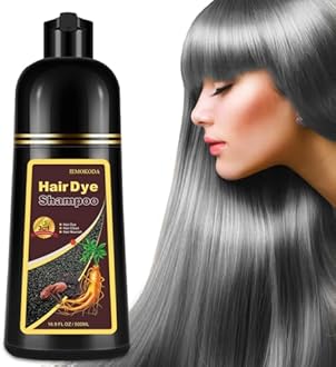 Silver Gray Hair Dye Shampoo 3 in 1, Root Touch-Up, Grey Hair Coverage for Women & Men, Natural Hair Color Lasts Up to 3 Weeks, Pure Plant Bubble for All Hair Types