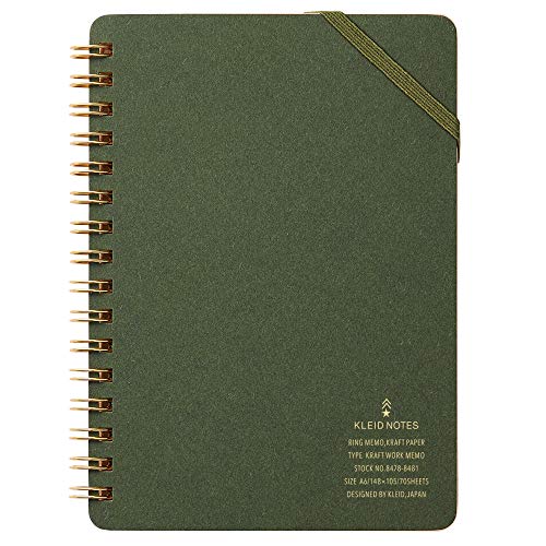 Carnet A6 kleid 8480 olive grille 2mm bloc-notes travaux manuels