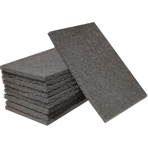 Premium 10 Pack 6 x 9 Grey General Purpose Scuff Pads - Scuffing Scouring Sanding Paint Primer Prep Adhesion Scratch - Surface Preparation Automotive Car Auto Body Woodworking Wo (800 Grit)