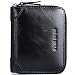 Slim Mini Leather Short Wallet Men Use Zip Closure Portable for Front Back Pocket with Removable ID Pocket