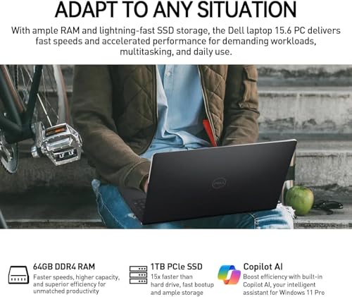 Image of Dell Inspiron 15 3000 Touchscreen Laptop Computer, 15.6 inch FHD IPS Touch Screen Business Laptop PC, 13th Gen Intel Core i5 (10-Cores), Windows 11 Pro | 10-Key | 32GB RAM 1TB SSD