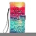 Produktbild WANYINGLIN Slim Magnetic Wallet Compatible with Samsung A52,Colorful Leather Leder Hülle Stand Function Flip Kickstand with Girl Soft Card Slot Holder Musterg 3D Rose Cartoon