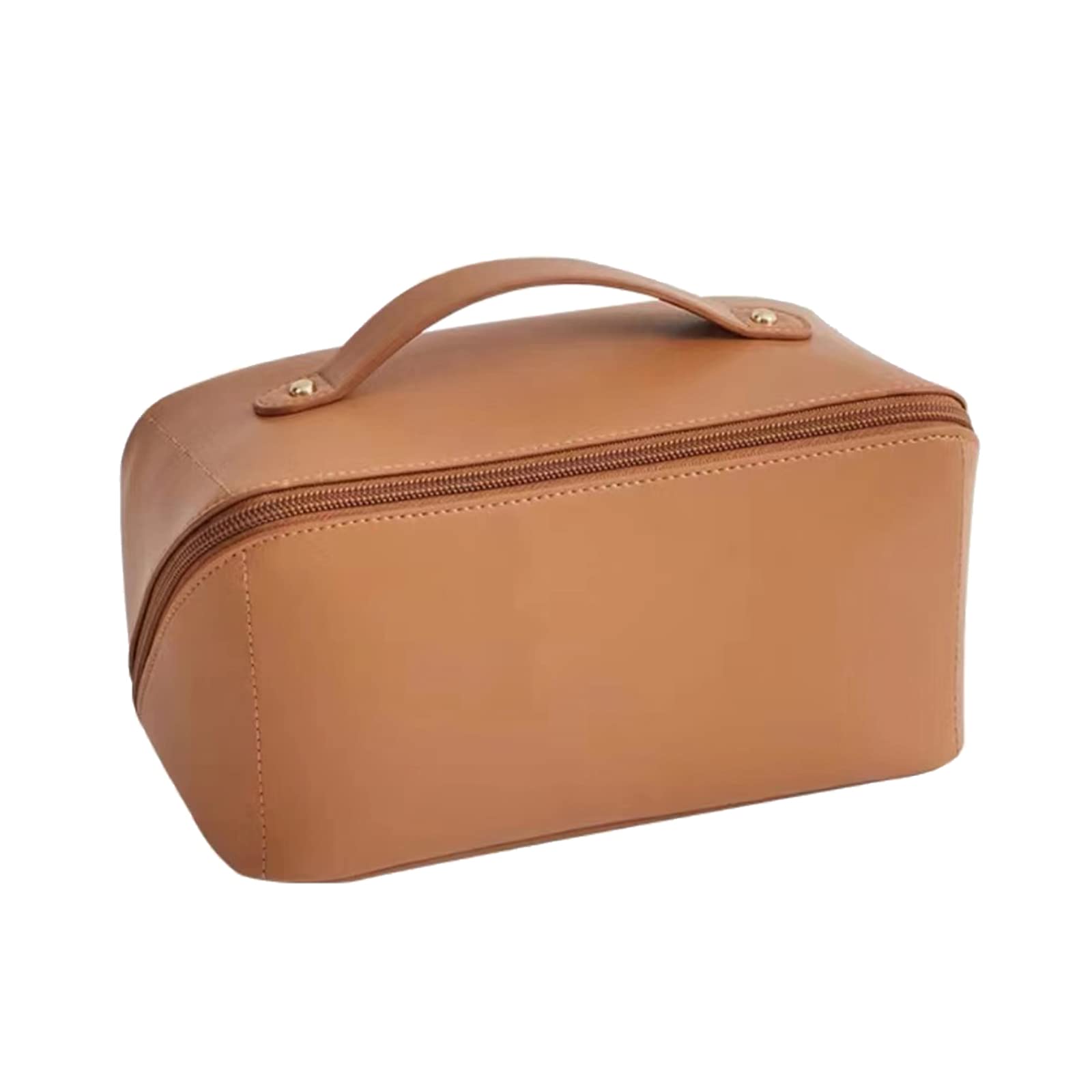 CORIOS Bolsa de Cosméticos para Mujeres Gran Capacidad Bolso de Tocador Impermeable Bolsa de Maquillaje Bolso Portátil del Lavado del Viaje para Viajes Baño Almacenamiento Marrón