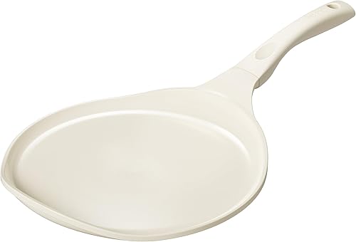 Redchef Sartén antiadherente para crepes de 12 pulgadas con revestimiento de cerámica, sartén plana antiadherente, sartén profesional para