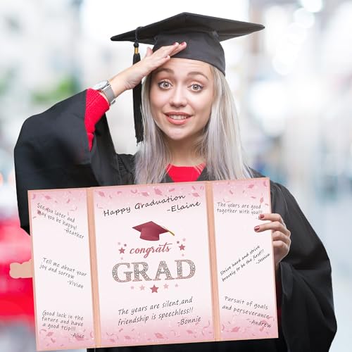 Image of Vlipoeasn 2026 Graduation Guest Book Alternative, Rose Gold Class of 2026 Graduation Party Decorations, Graduation Signature Book for 2026 College High School, Unique Graduation Gifts for Friends