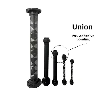 PVC Static Mixer for Gas-Liquid Mixing, Pipe Mixer (Transparent, 1inch)