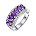 Ayoiow Bague Femme 925,Anneau De Mariage Coussin Volet Ovale Bague Argent 925 Fleche Zirconium Taille:55