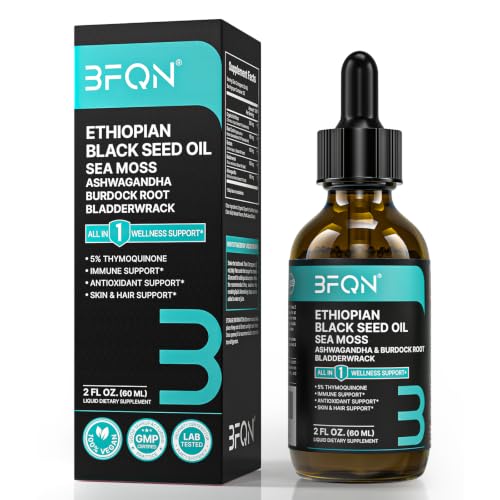 BFQN Ethiopian Black Seed Oil Liquid, 5% Thymoquinone, Cold Pressed, 2 oz