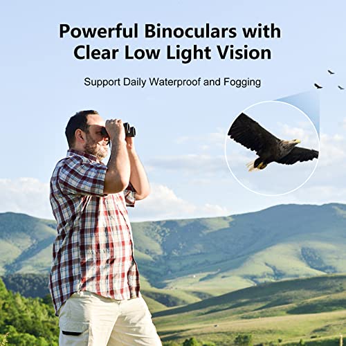 12×42 Hd Bird Watching Binoculars For Adults - Small Waterproof Lightweight Binoculars With Low Light Vision, Easy Focus Binocular For Hunting, Hiking, Travel, Outdoor Sports, Best Gift For Woman #TOP5