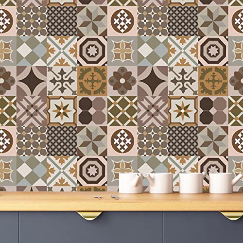 Papel de Parede Adesivo Lavável Impermeável Fosco Para Cozinha Banheiro Imitação Azulejo Rolo Com 3