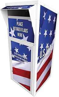 Flag Retirement Drop Box (710-ACM) – Proper & Respectful Disposal – Assembly Required – Made From Aluminum Composite Material (Flag)