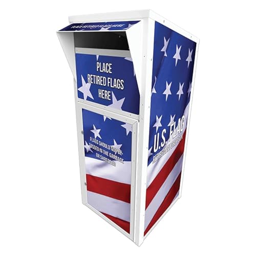 Flag Retirement Drop Box (710-ACM) – Proper & Respectful Disposal – Assembly Required – Made From Aluminum Composite Material (Flag)