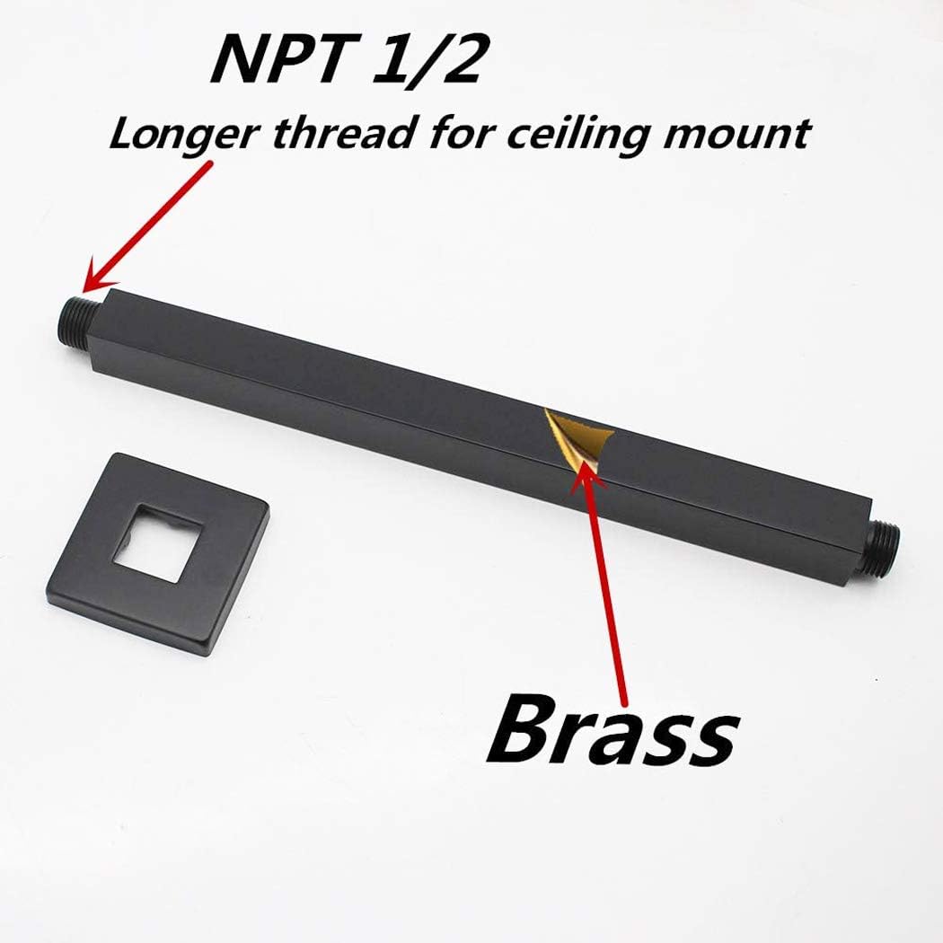 Close-up of the NPT 1/2 thread and brass interior of the Enga shower arm