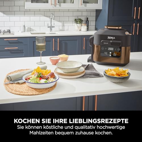 Image of Ninja Speedi 10-in-1 Fast Pressure Cooker, Air Fryer, Air Fryer and Multicooker, 5.7L, Meals for 4 in 15 Minutes, Steam, Grill, Bake, Roast, Stew and More, Black and Copper ON400EUCP