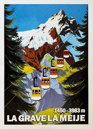 Affiche de collection La Meije La Grave 50x70 cm poster haute définition