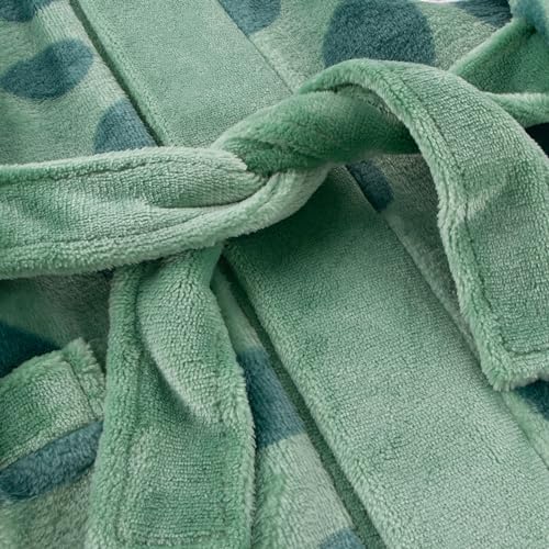 Peppa Pig Jungen George Wutz Bademantel | Fleece Jungen Morgenmantel | Dinosaurier Bademantel | Grün | 128