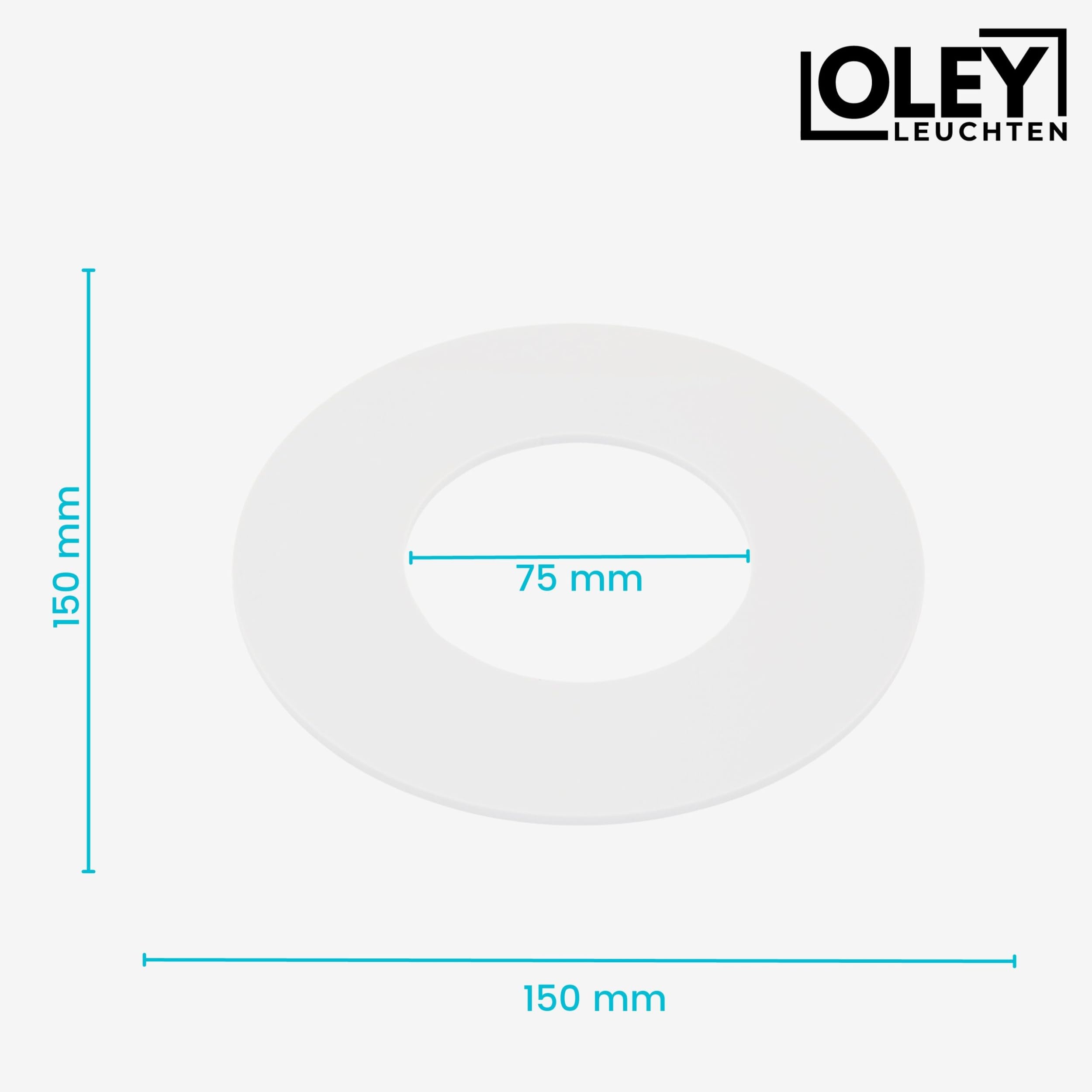 Ausgleichsblende für Einbaustrahler Ø 15 cm mit Federverlängerung, weiß | Einbauleuchten-Adapter Konverter für Einbauöffnungen | 68 bis 75 mm Einbaudurchmesser 3 Stück