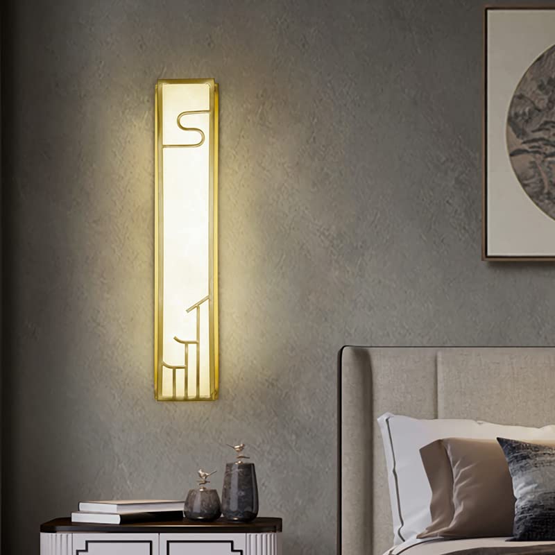 Lámpara de pared china LED de mármol de imitación de 60x12cm para pasillo y dormitorio 3