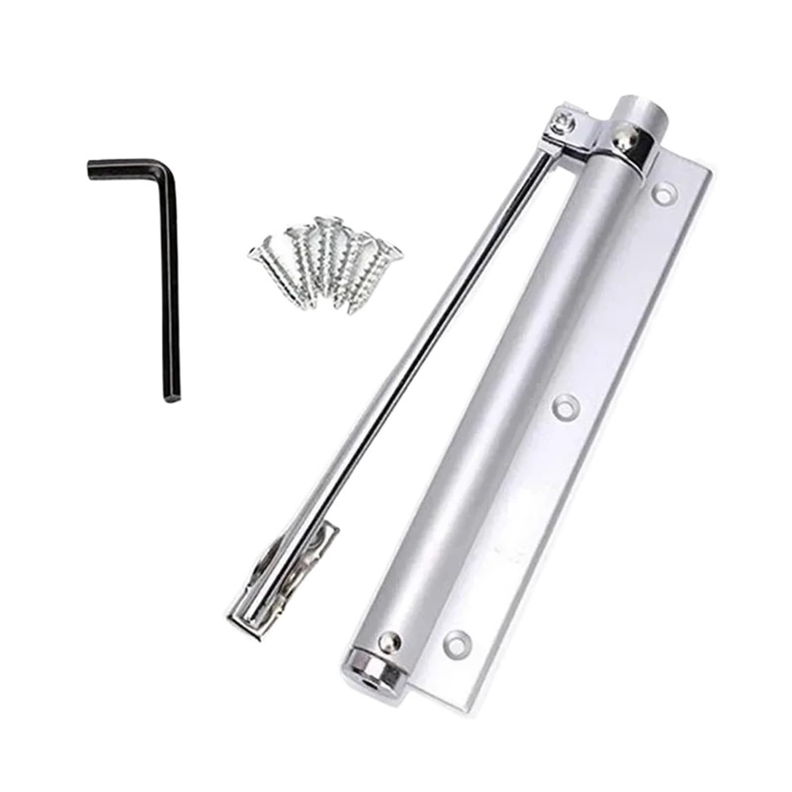 SWENEEN Adjustable Door Closer Aluminum Alloy Automatic Spring Soft Close Fire-Proof Heavy Duty Hardware Easy For Home Commercial Use (L),L