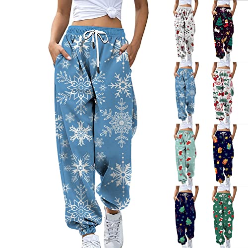 Calça De Harém Para Mulheres Calças De Moletom De Batalha De Natal Calças De Lounge De Natal