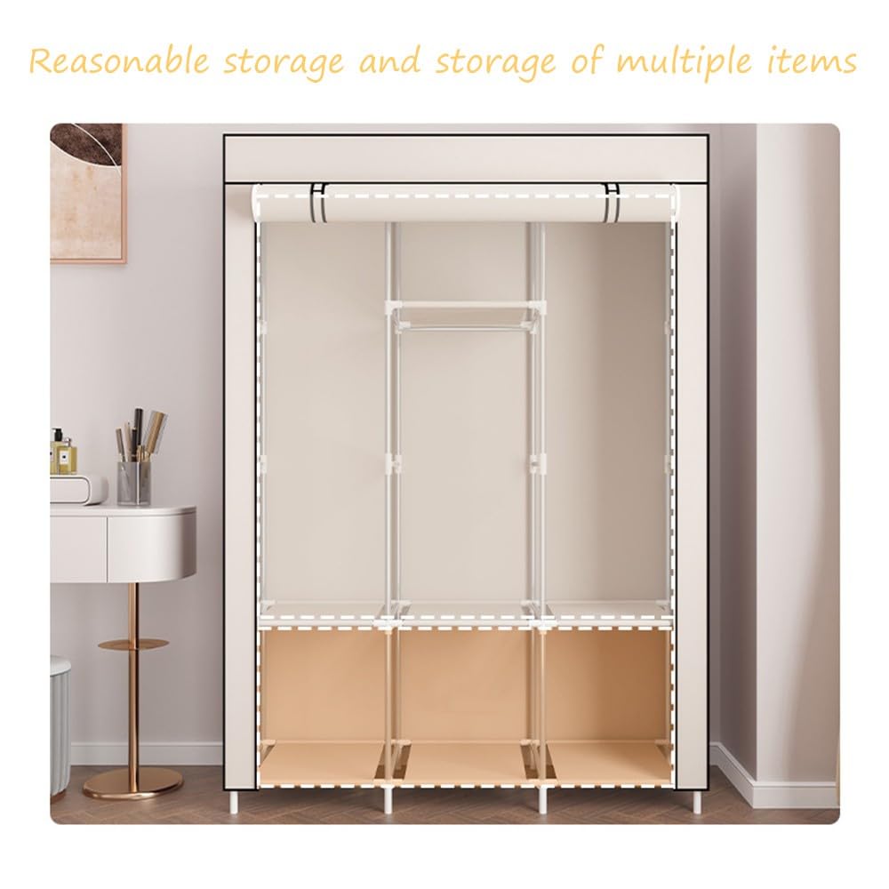 Armoire de Rangement en Tissu Portable, Penderie Dressing en Toile Pliable, Garde-Robe avec Tringle à Vêtements, Armoire Chambre, Armoire Penderie,A-86x45x170cm Armoire de Rangement en Tissu Portable, Penderie Dressing en Toile Pliable, Garde-Robe avec Tringle à Vêtements, Armoire Chambre, Armoire Penderie,A-86x45x170cm