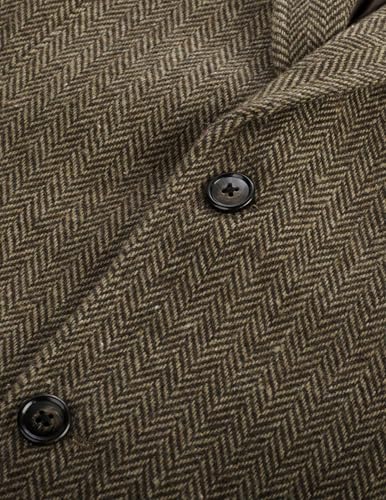 Image of PJ PAUL JONES Mens Herringbone Blazer Vintage Tweed Wool Blend Sport Coat Jacket